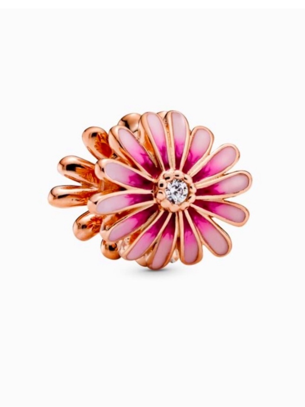 Pandora Daisy Rose Gold Pink Enamel Flower Charm